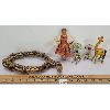 Image 1 : LOT OF 5 - HAND CRAFTED FIGURINES - INCL PYTHON, GIRAFFE & DOLL ETC