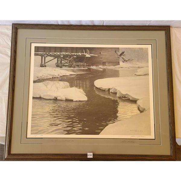 ROBERT BATEMAN SIGNED WINTER THEME FRAMED PRINT