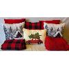 Image 1 : LOT OF 8 - WINTER THEME PILLOWS & THROW BLANKETS