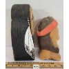 Image 5 : LOT OF 4 - HAND CARVED NATIVE AMERICAN SCULPTURES & PIPE ETC