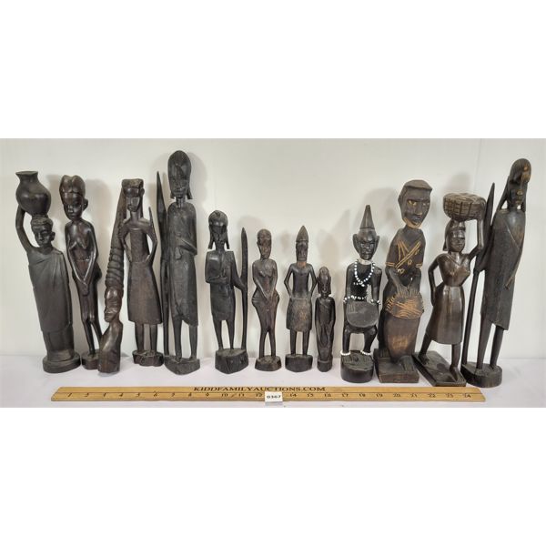 LOT OF 13 - AFRICAN HAND CARVED TRIBAL ART