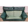 Image 4 : GREEN LEATHER LOVE SEAT - VERY GOOD CONDITION
