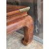 Image 4 : MAHOGANY (?) COFFEE TABLE W/ BRASS ACCENTS