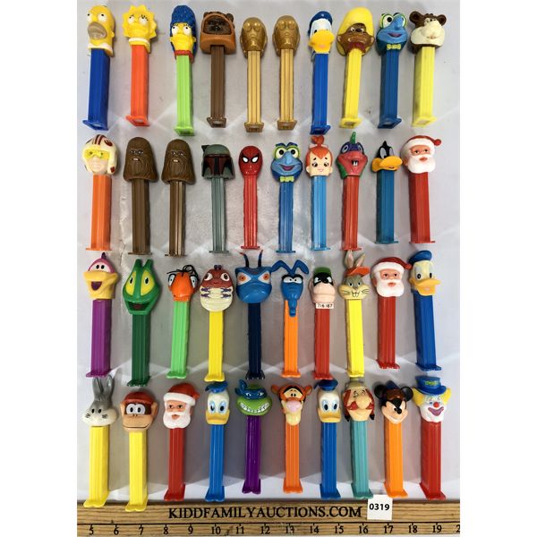 LOT OF 40 - PEZ DISPENSERS - INCL SIMPSONS, STAR WARS ETC.