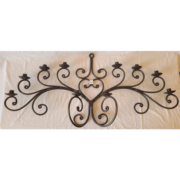 WROUGHT IRON CANDELABRA WALL SCONCE 10 PILLAR Kidd Family Auctions