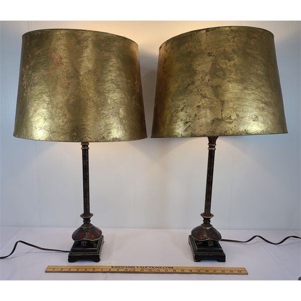 LOT OF 2 - TURTLE MOSAIC STYLE TABLE LAMPS