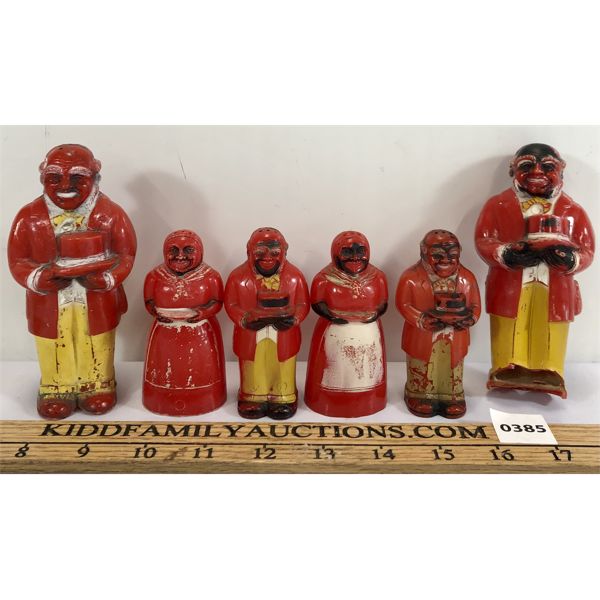 LOT OF 6 - UNCLE MOSES AND AUNT JEMIMA SALT AND PEPPER SHAKERS