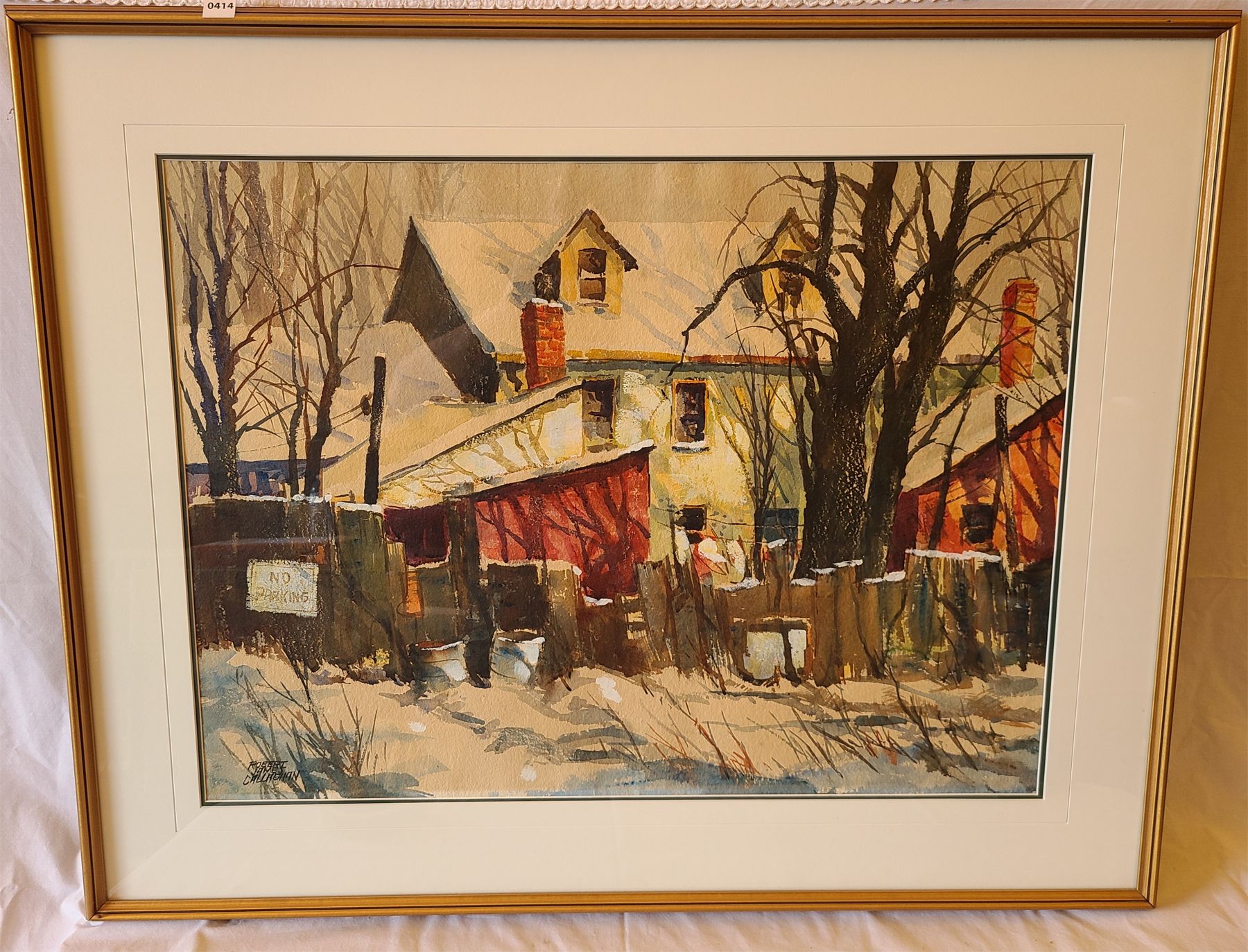 Rob Callaghan SIGNED ROBERT JAMES CALLAGHAN WATERCOLOR IN FRAME - 'SUNNY DAY'