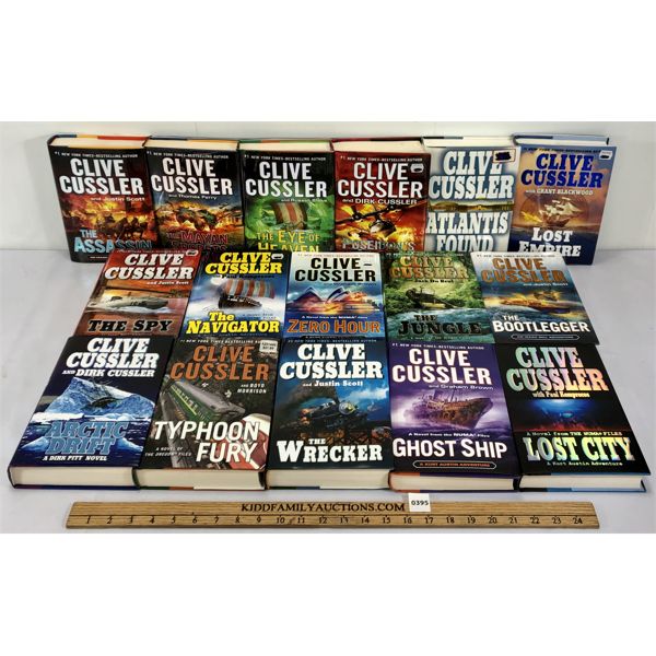 LOT OF 16 - HARD COVER FICTION BOOKS - CLIVE CUSSLER