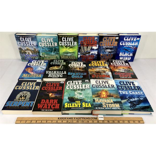 LOT OF 16 - HARD & SOFT COVER FICTION BOOKS - CLIVE CUSSLER