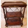 Image 1 : MAHOGANY ROLLING SERVING CART