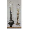 Image 2 : LOT OF 2 - MARBLE STYLE & CLAWFOOT METAL TABLE LAMPS 