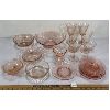 Image 1 : LOT OF 17 - PINK DEPRESSION GLASS PIECES
