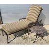 Image 1 : LOT OF 2 - CAST ALUMINUM OUTDOOR CHAISE W/ CUSHION & SIDE TABLE