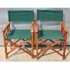 Image 1 : LOT OF 2 - WOOD FOLDING DIRECTORS CHAIRS