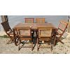 Image 1 : LOT OF 7 - MBM TEAK PATIO SET - TABLE & 6 CHAIRS