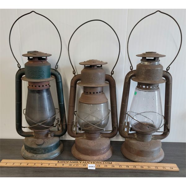 LOT OF 3 - BEACON OIL LANTERNS 