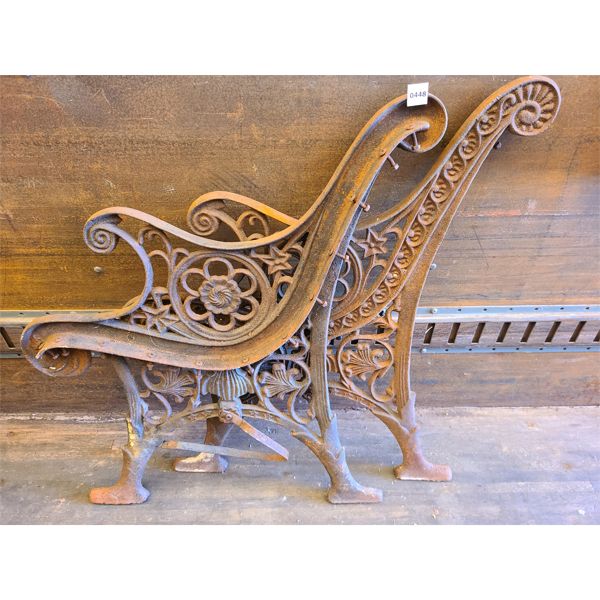 LOT OF 2 - WROUGHT IRON BENCH ENDS