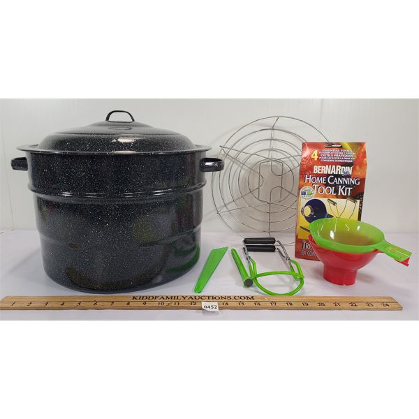 LOT OF 2 - CANNING POT & KIT W/ ACCESSORIES - AS NEW