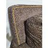 Image 4 : BROWN & GOLD UPHOLSTERED COUCH W/ STUDDED ACCENTS
