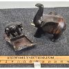 Image 1 : LOT OF 2 - DARK WOOD CARVED ELEPHANT & ASHTRAY 
