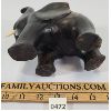 Image 3 : LOT OF 2 - DARK WOOD CARVED ELEPHANT & ASHTRAY 