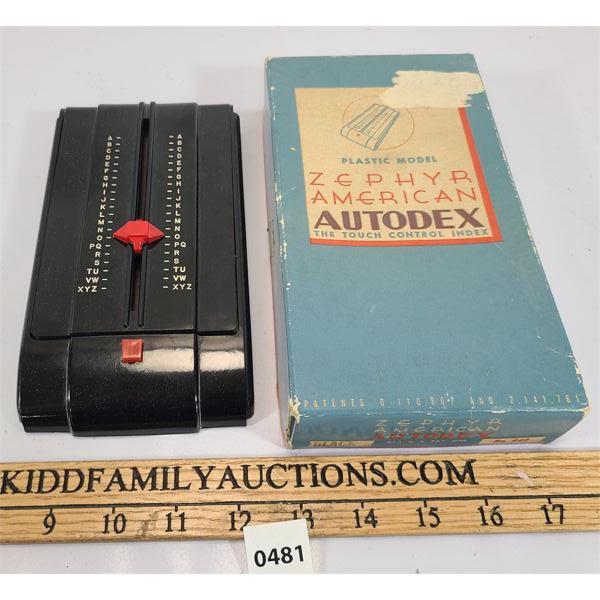 ZEPHYR AMERICAN AUTODEX W/ ORIGINAL BOX