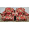 Image 1 : LOT OF 2 - EASTERN INSPIRED UPHOLSTERED CHAIRS 