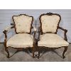 Image 1 : LOT OF 2 - ORNATE CABRIOLE LEG UPHOLSTERED ARM CHAIRS