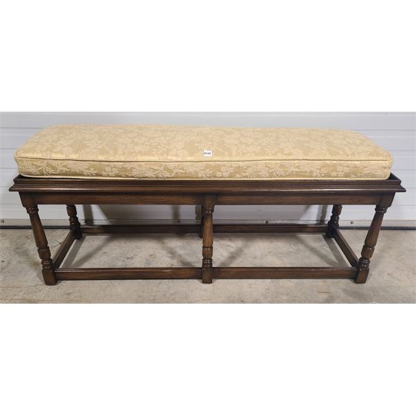 OAK HALLWAY BENCH W/ CUSHION
