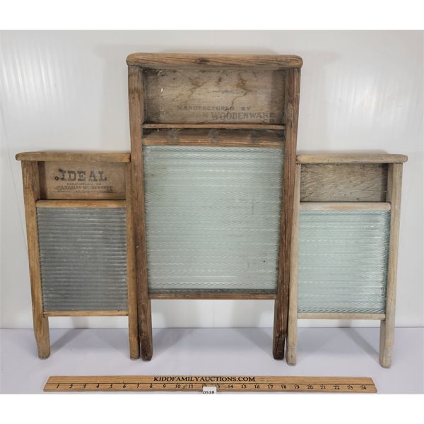 LOT OF 3 - WASHBOARDS - INCL CANUCK & IDEAL