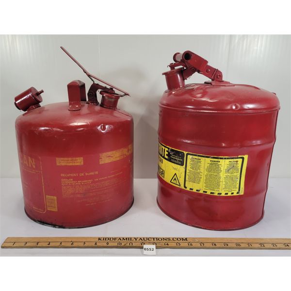 LOT OF 2 - FIVE GAL SAFETY CANS