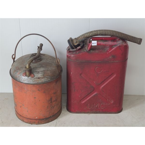 LOT OF 2 - GAS CANS W/ SPOUTS 