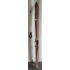 Image 1 : PAIR OF 75IN WOODEN SKIS W/ POLES
