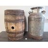 Image 1 : LOT OF 2 - MILK CAN & BANDED BARREL 