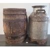 Image 4 : LOT OF 2 - MILK CAN & BANDED BARREL 