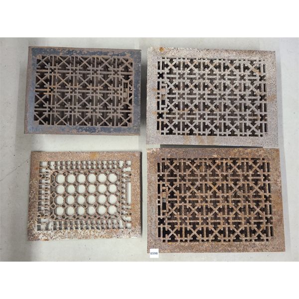 LOT OF 4 - CAST IRON FLOOR VENTS 