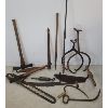 Image 1 : JOB LOT - MISC TOOLS - INCL ICE TONGS, SICKLE & PICK AXE ETC 