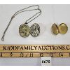 Image 2 : LOT OF 2 - ANTIQUE LOCKETS - ONE MARKED STERLING