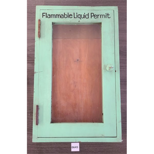 FLAMMABLE LIQUID PERMIT DISPLAY CASE 