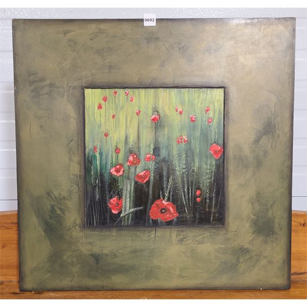 POPPIES - ACRYLIC ON BOARD - SIGNED DEBORAH MASTERS 