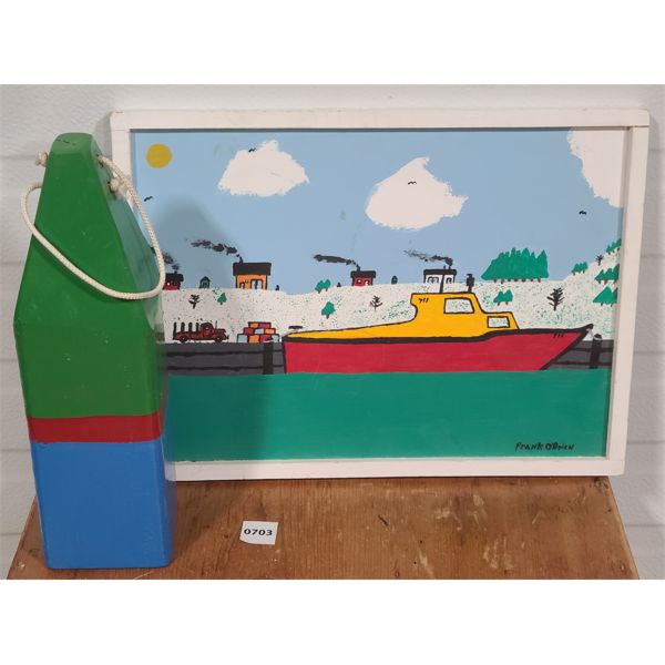 LOT OF 2 - BUOY AND FRANK O'BRIEN SIGNED ACRYLIC ON BOARD