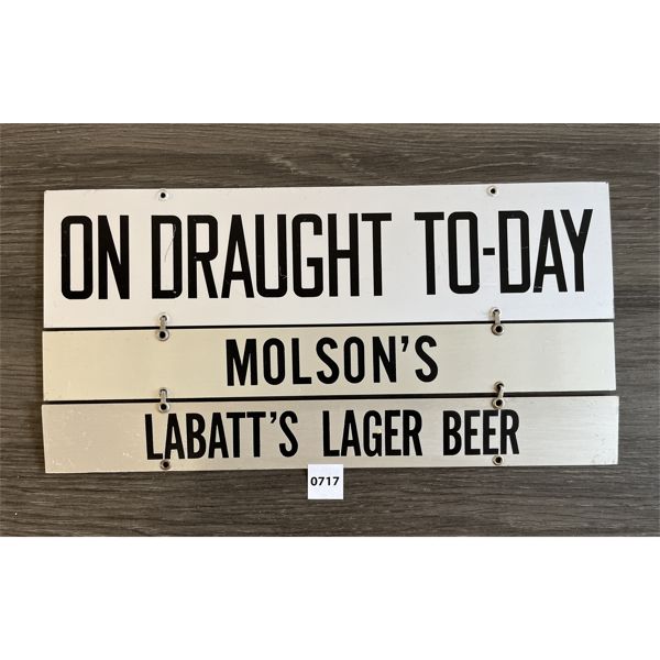 BAR SIGN - SS ALUM - MOLSON'S / LABATT'S
