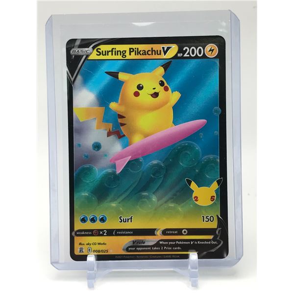 Pokemon Single Card SURFING PIKACHU V 008/025 CELEBRATIONS, Multicolored