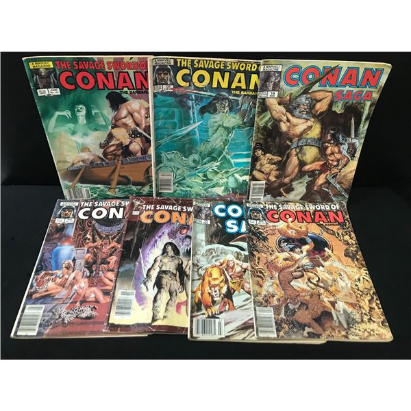 LOT OF 7 THE SAVAGE SWORD OF CONAN  (MARVEL COMICS)