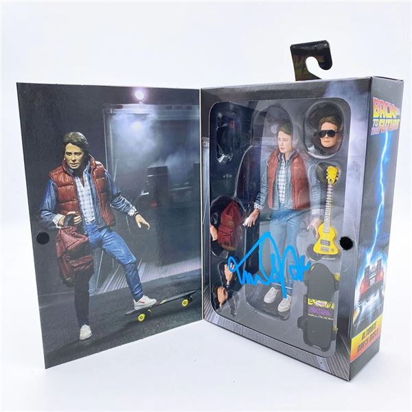 MICHAEL J FOXSIGNED BACK TO THE FUTURE FIGURE (FROZEN POND COA)