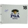 Image 1 : Michael Block Autographed 2023 Embroidered PGA Oak Hill Pin Flag Frozen Pond COA