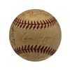 Image 1 : New York Yankees 1941 World Series Champions Autographed Baseball - DiMaggio, Ruffing, Ruzzuto PSA C