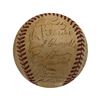 Image 3 : New York Yankees 1941 World Series Champions Autographed Baseball - DiMaggio, Ruffing, Ruzzuto PSA C