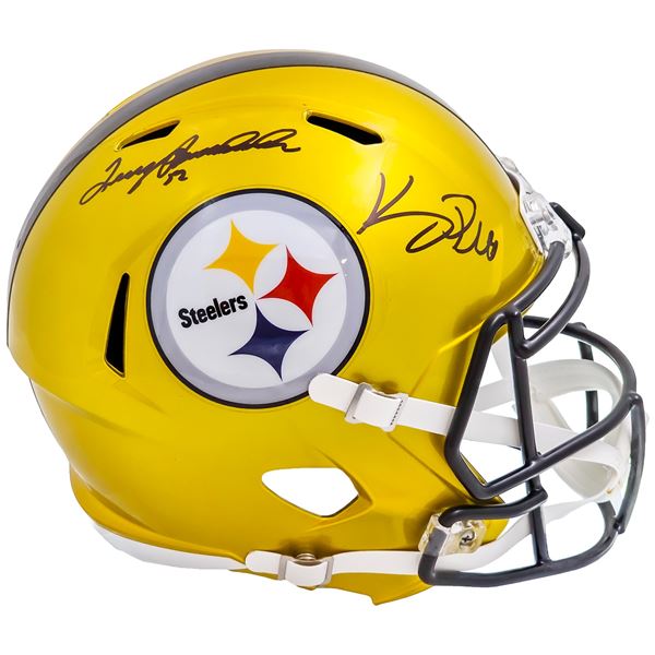 TERRY BRADSHAW AND KENNY PICKETT DUAL SIGNED FULL SIZED STEELERS HELMET (BECKETT COA)